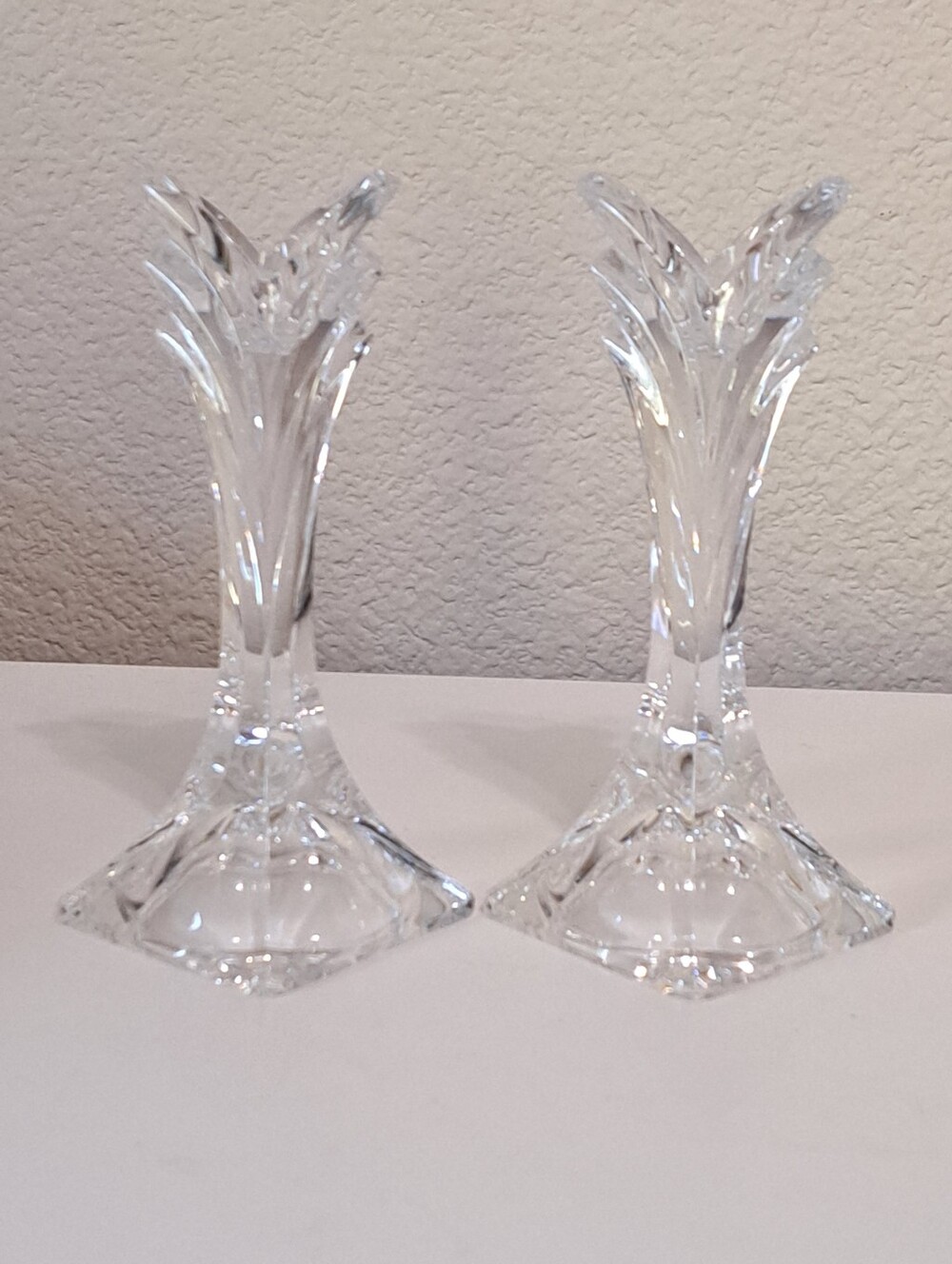 Mikasa Deco Lead Crystal Candlestick Holders Set of 2